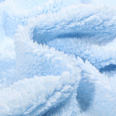 Tissu Fausse fourrure Mouton Pilou uni Bleu layette