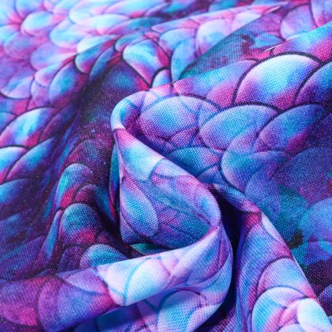Tissu Burlington Sirène sur fond Violet