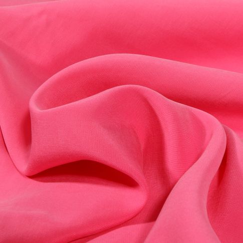 Tissu Viscose aspect soie uni Rose