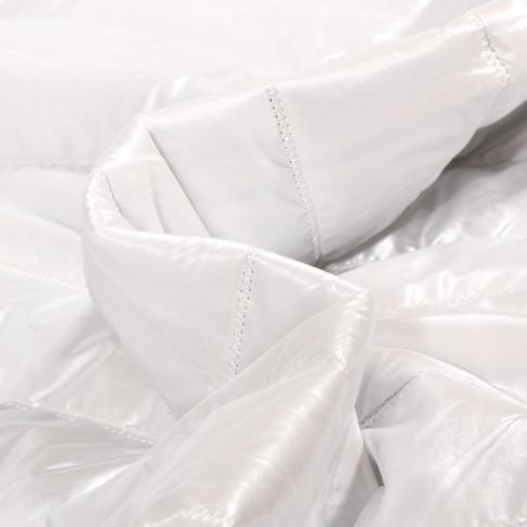 Tissu Doudoune matelassé réversible Blanc et Bleu