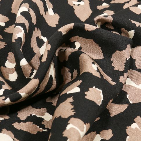 Tissu Viscose Karen sur fond Noir