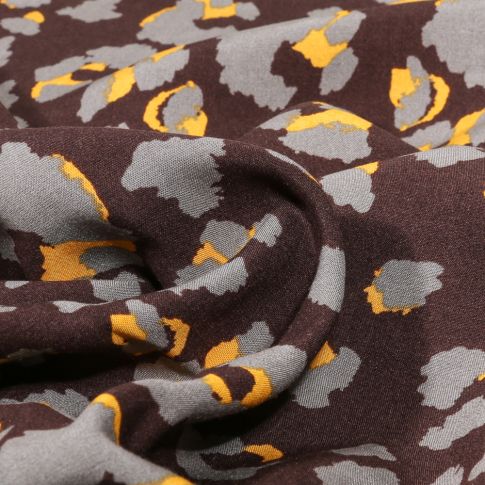 Tissu Viscose Karen sur fond Marron
