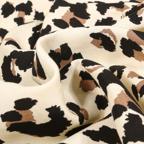 Tissu Viscose Karen sur fond Ecru