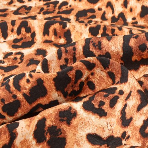 Tissu Viscose Tiphaine sur fond Fauve