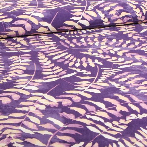 Tissu Viscose stretch Brity sur fond Violet