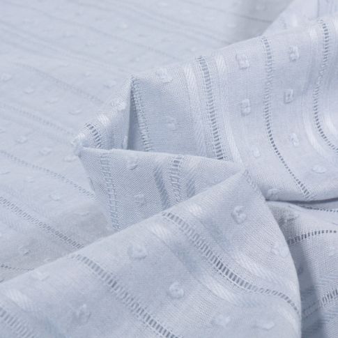 Tissu Voile de coton brodé ajouré Lola uni Bleu ciel
