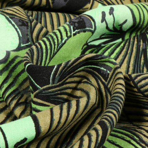 Tissu Lin Viscose  Ryma sur fond Vert