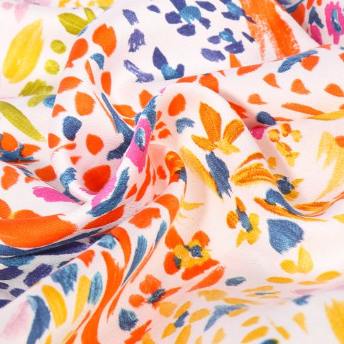 Tissu Viscose Lou sur fond Blanc