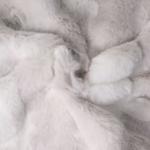 Tissu Fausse fourrure  Nebraska uni Gris perle