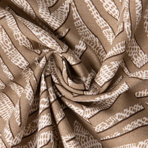Tissu Toile de Coton polyester Bestia sur fond Naturel