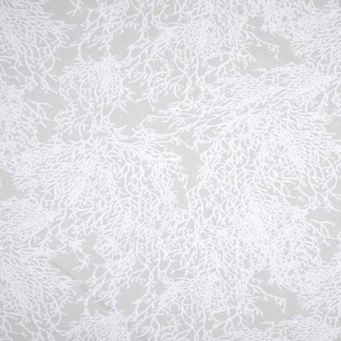 Tissu Toile Savoie enduit blanc Calédonie sur fond Gris clair