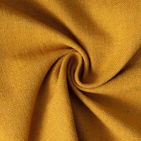 Tissu Toile Polycoton aspect Lin Alix uni Jaune moutarde