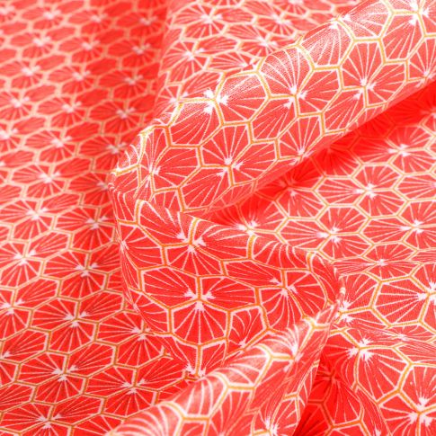 Tissu Coton enduit Riad sur fond Saumon