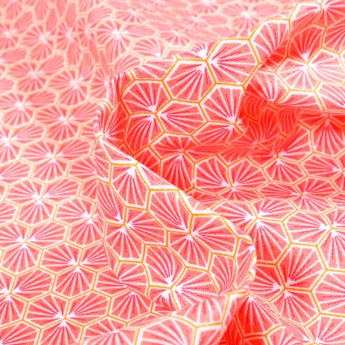 Tissu Coton enduit Riad sur fond Corail