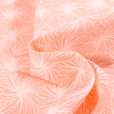 Tissu Coton imprimé Arty Futon sur fond Saumon