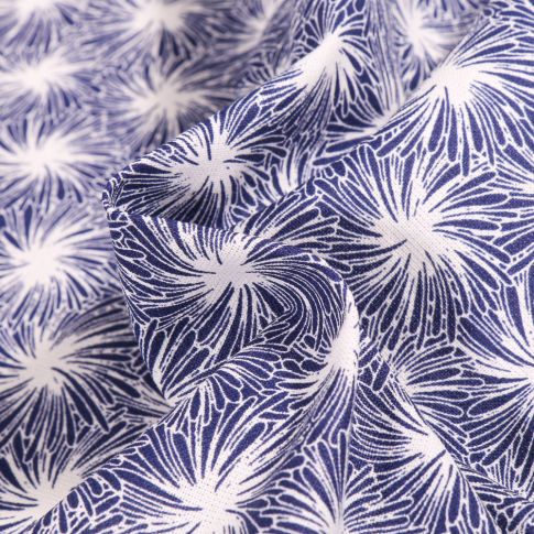 Tissu Coton imprimé Arty Futon sur fond Bleu