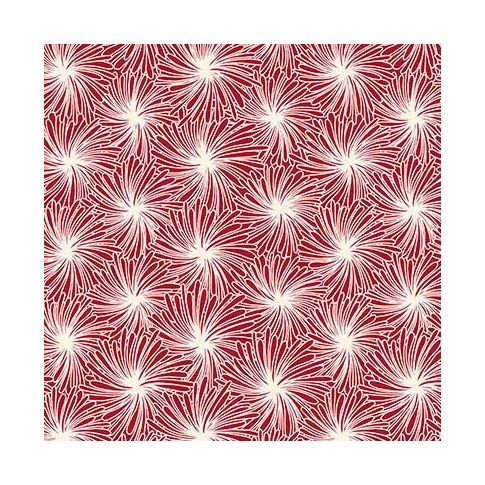 Tissu Coton enduit Futon sur fond Rouge