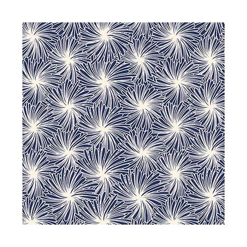 Tissu Coton enduit Futon sur fond Bleu marine