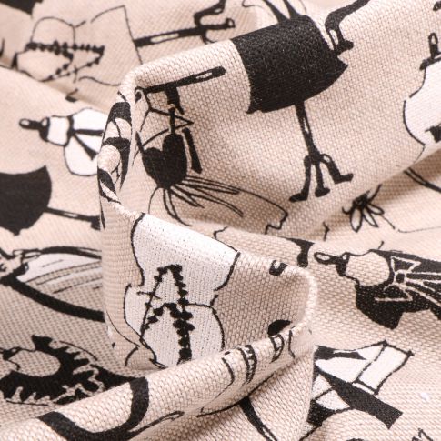 Tissu Toile de Coton Dressing sur fond Naturel