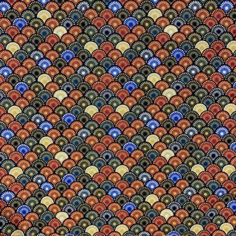 Tissu Coton imprimé Suri sur fond Multicolore