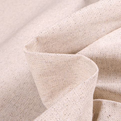  Tissu Toile de coton Enduit Lurex uni Cubex Beige