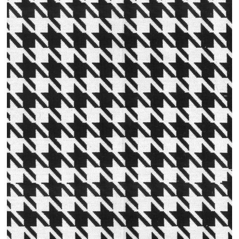 Tissu Jacquard Pied de poule noir et blanc sur fond Blanc