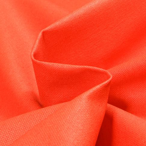 Tissu Toile Coton Lin enduit uni Orange