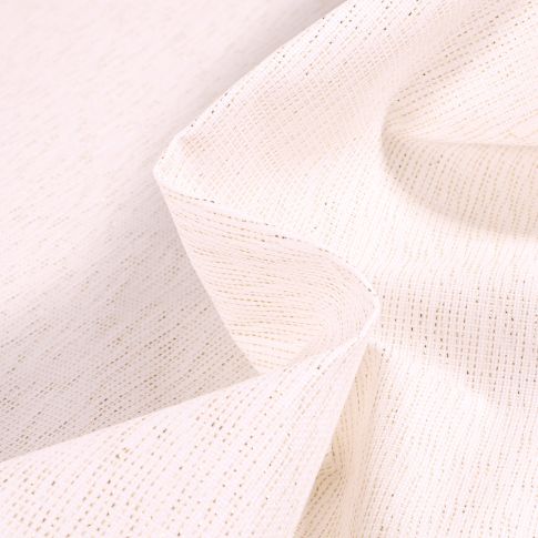 Tissu Toile de coton Enduit Lurex uni Cubex Doré sur fond Ecru