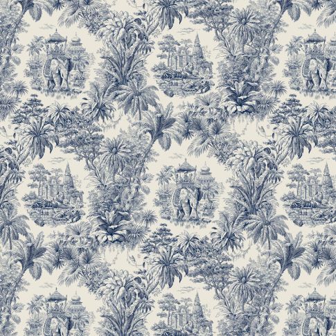Tissu Viscose Indy sur fond Ecru