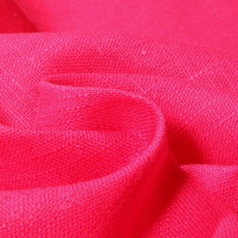 Tissu Lin uni Rose fuchsia