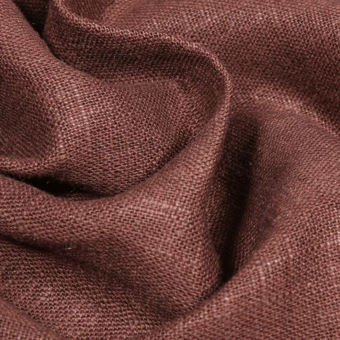 Tissu Lin uni Marron