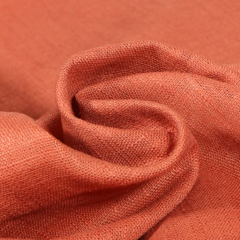 Tissu Lin uni Rouille