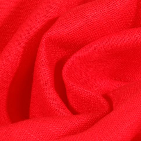 Tissu Lin uni Rouge griotte