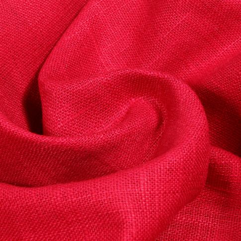 Tissu Lin uni Rouge foncé