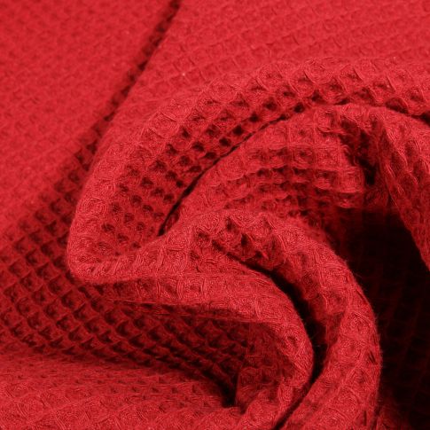 Tissu Nid d'abeille Rouge griotte