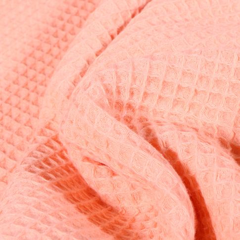 Tissu Nid d'abeille Saumon