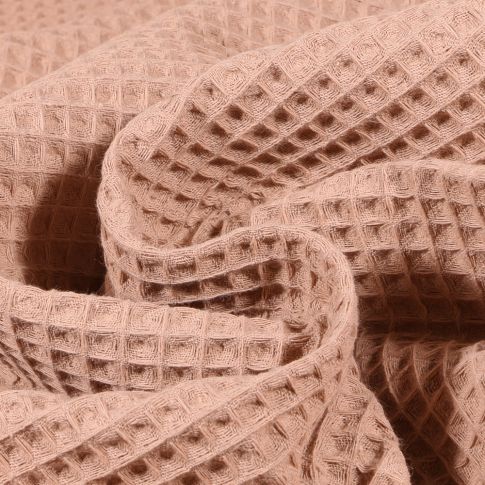 Tissu Nid d'abeille uni Cassonade