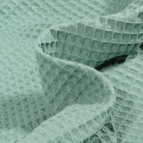 Tissu Nid d'abeille Vert menthe clair