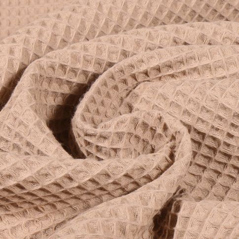 Tissu Nid d'abeille uni Crème