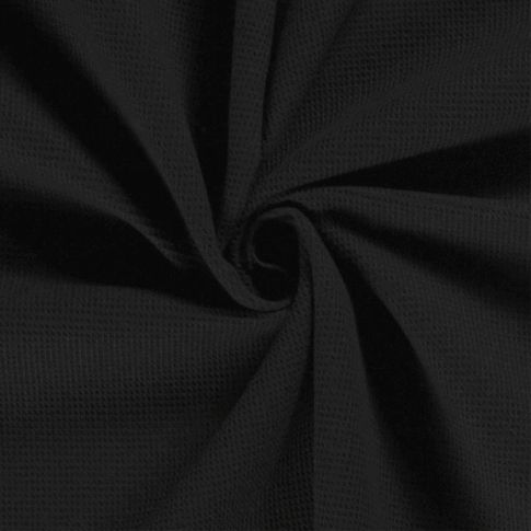 Tissu Nid d'abeille mini uni Noir