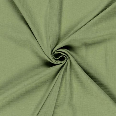 Tissu Double gaze uni Opus sur fond Vert anis