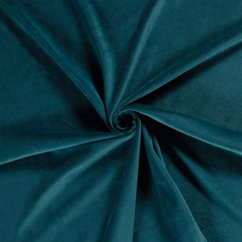 Tissu Velours d'ameublement Eclat d'Intérieur uni Bleu canard