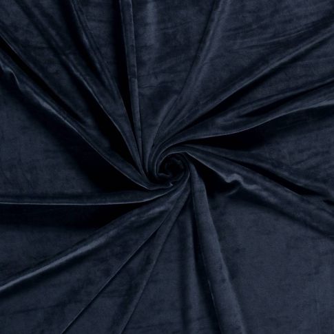 Tissu Velours d'ameublement extensible Alcéa uni Bleu marine