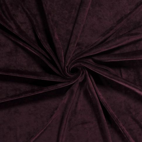 Tissu Velours d'ameublement extensible Alcéa uni Bordeaux