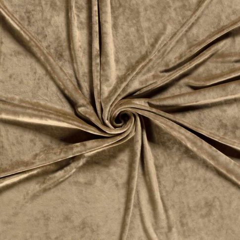 Tissu Velours d'ameublement extensible Alcéa uni Taupe