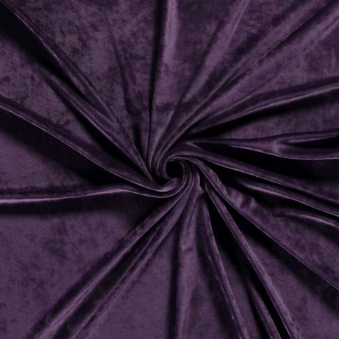 Tissu Velours d'ameublement extensible Acéa uni Pourpre