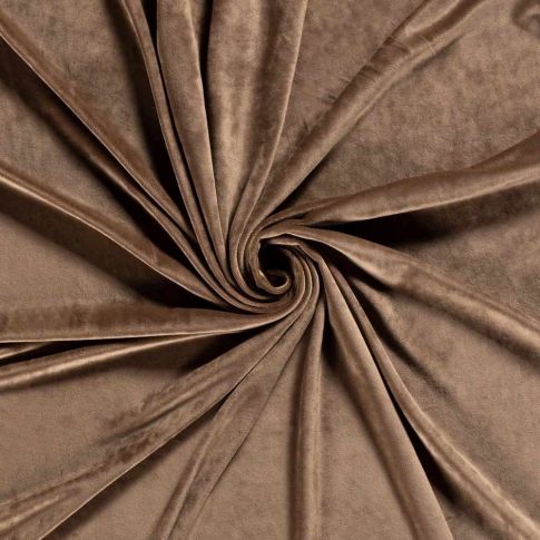 Tissu Velours d'ameublement extensible Acéa uni Camel