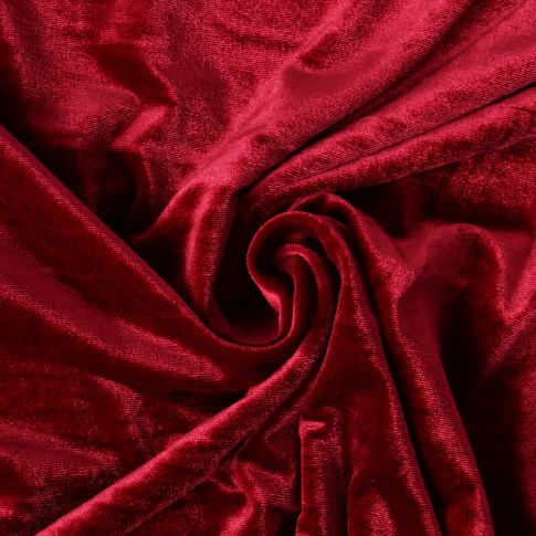 Tissu Velours d'ameublement extensible Cybèle uni Rouge