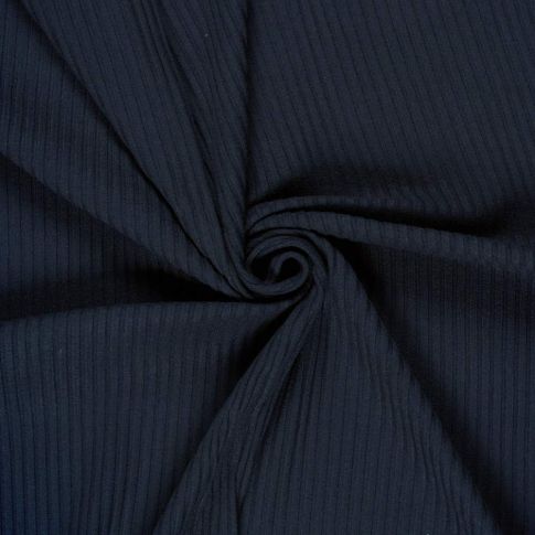 Tissu Jersey Viscose côtelé lourd Oréa uni Bleu marine