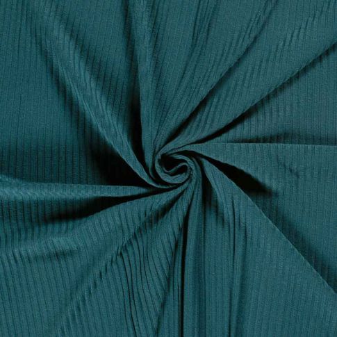 Tissu Jersey Viscose côtelé lourd Oréa uni Bleu canard